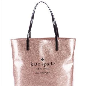 Kate Spade rose gold shopper tote